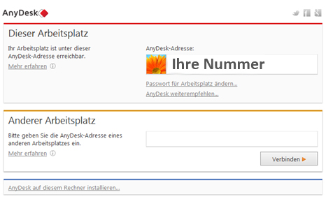 AnyDesk Remote Desktop Sitzungsnummer