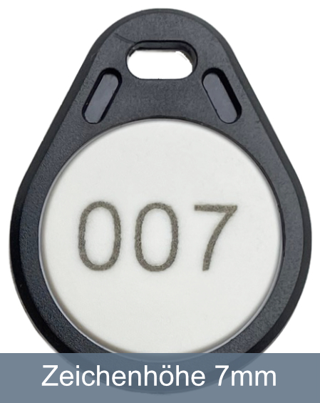 RFID-Schluessel-mit-Nummer-7mm-1 Chip Schlüssel Zutrittskontrolle 7mm