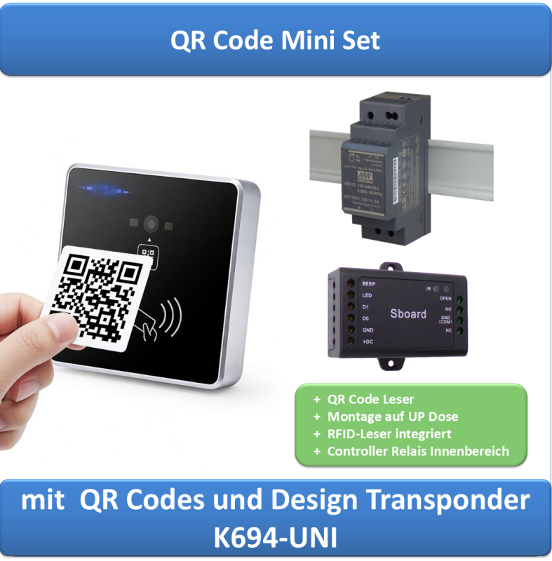 QR Code Mini Set für Zutritt auf Smartphone oder iPhone senden